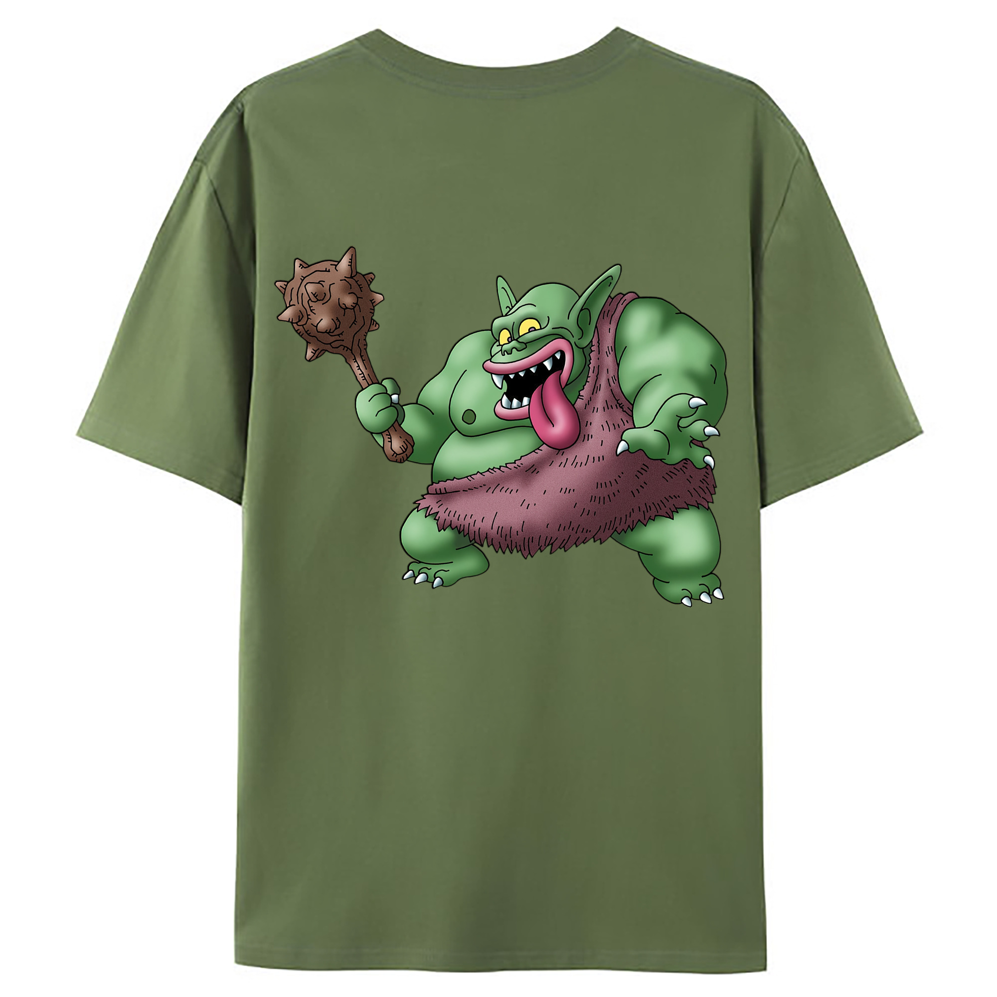 （画像用） ドラゴンクエスト Doragon Kuesuto Dragon Quest 綿100％ メンズ半袖Tシャツ（バックプリント） 通気性